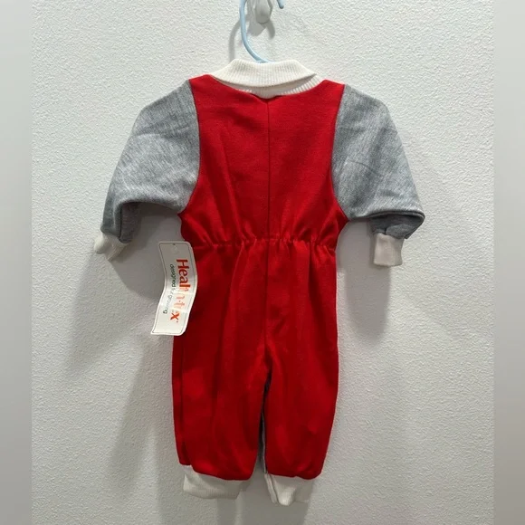 Vintage Healthtex Red and Gray Kids Footie with Koala 90s 9month turtleneck boy - Picture 6 of 6